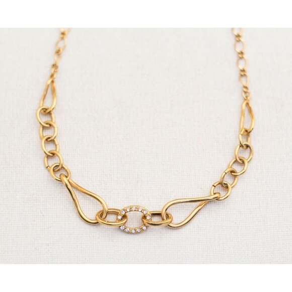 Avant Garde Oval Gold Chain Necklace 18 Inch by Avon - T2 - Picture 1 of 3